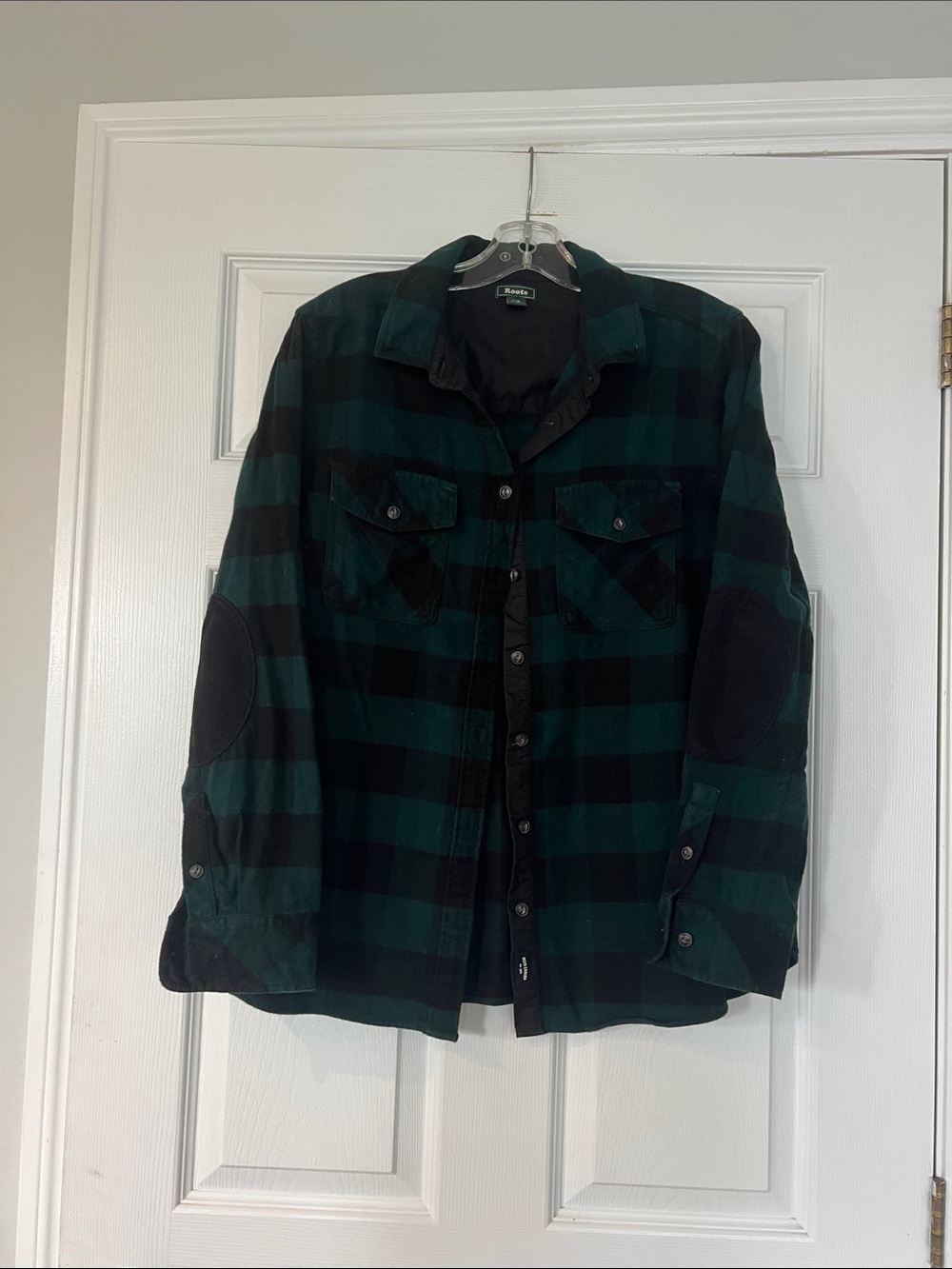 Roots Green and Black Plaid Button-Down Shirt